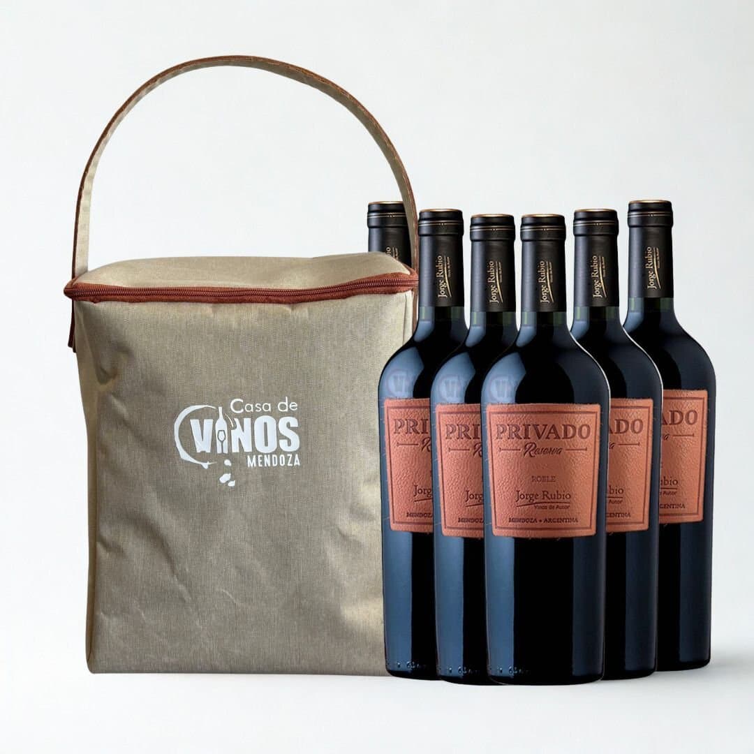 Bolso Porta Vinos más Privado Reserva Malbec x 6 unidades