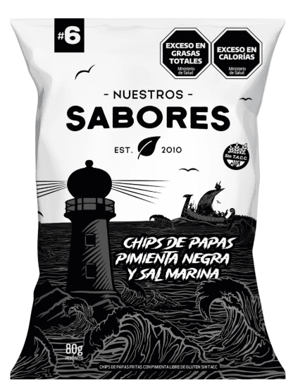 Chips de Papa con Pimienta Negra  & sal marina x 80g