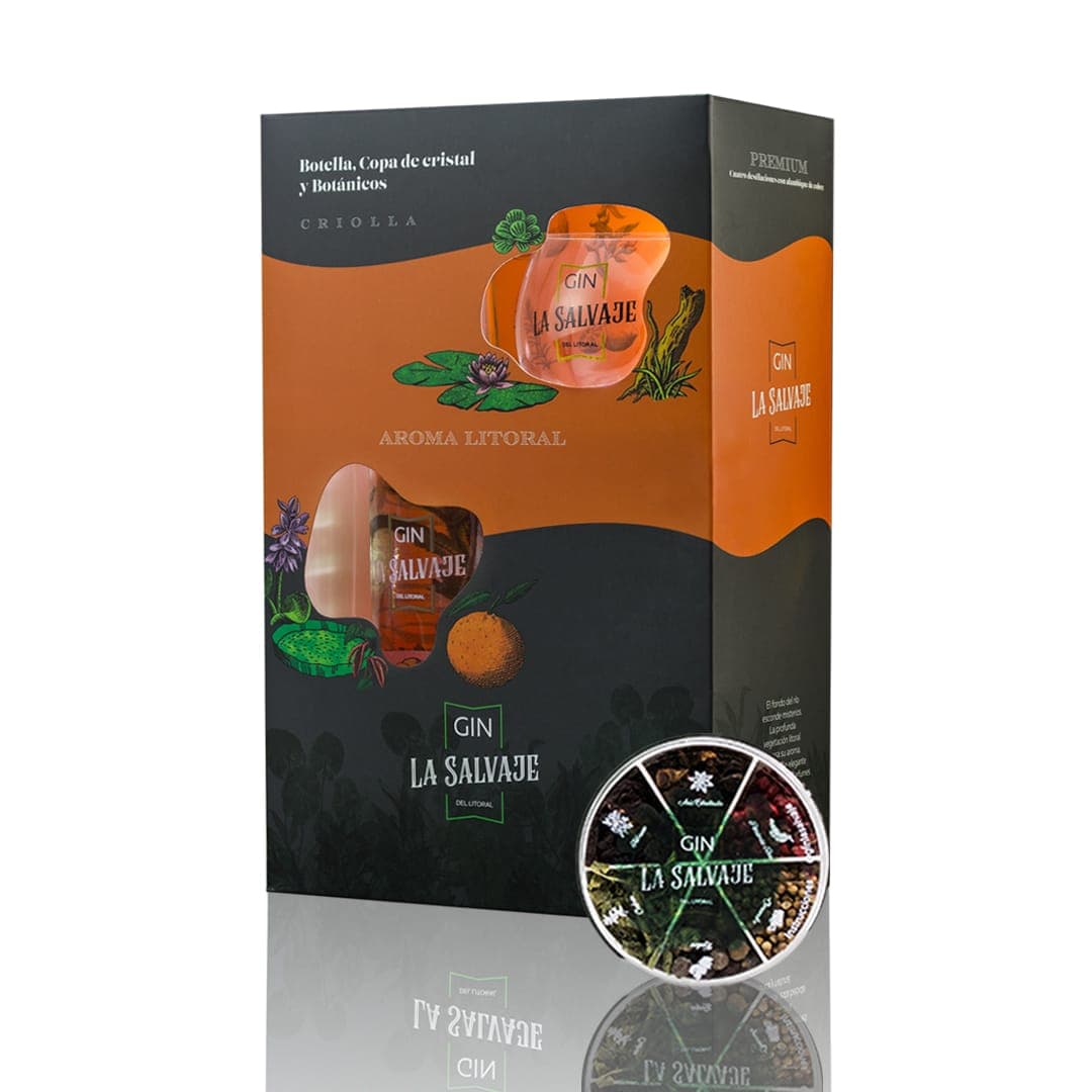 GIN LA SALVAJE CRIOLLA BOX C/COPA Y BOTANICOS
