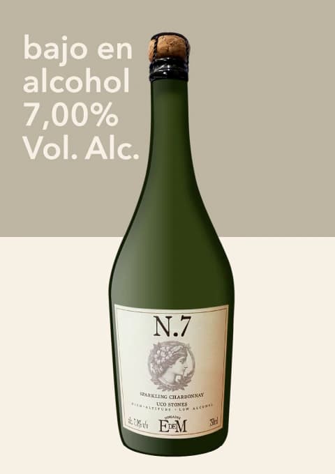 Champagne E de M N. 7 Chardonnay Uco Stones 750 cc Bajo Alcohol 7,0% Alc.
