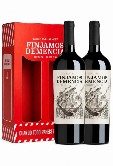 Estuche De Dos Vinos Finjamos Demencia 750 Ml