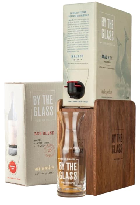 Las Perdices Bag In Box X2 + Kit Base Madera Y Mini Decanter