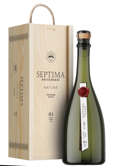 Espumante Septima Aniversari Nature Estuche Madera 84 Meses Vintage 2015