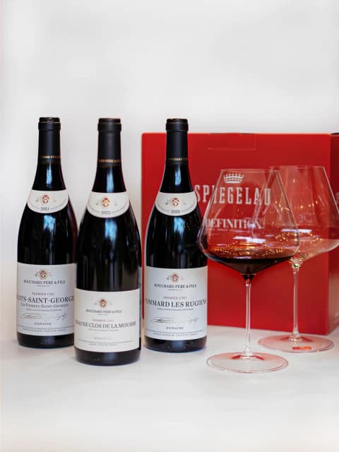 Trío Borgoña con copas DE REGALO