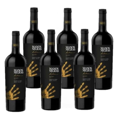 MANOS NEGRAS ARTESANO MALBEC CAJA X 6 UN