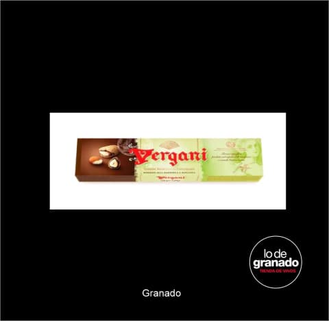 TURRON BLANDO CON ALMENDRAS RECUBIERTO DE CHOCOLATE FONDENTE. Origen: Italia