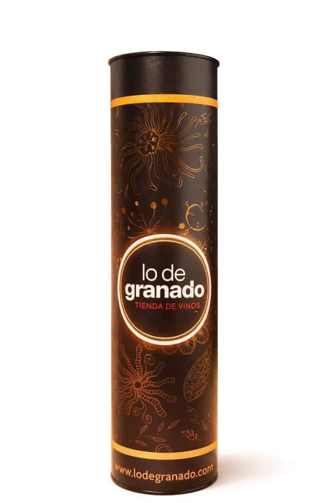 Estuche cilíndrico para vino