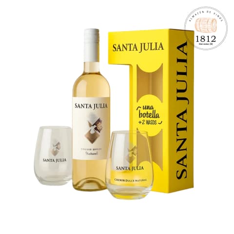 Santa Julia Chenin Dulce + 2 vasos