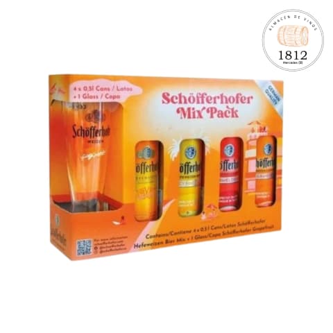 Cerveza Schofferhofer - Estuche x 4 + vaso