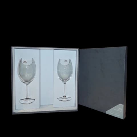 Estuche de Dos Copas de Vino San José p/ una botella