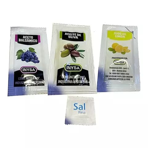 Aceite Oliva Sal Limon Aceto Inysa X50 Sobres Individuales