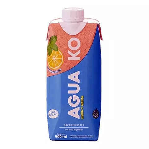 Agua Ko Infusionada De Limon Y Menta X500ml Sin Tacc