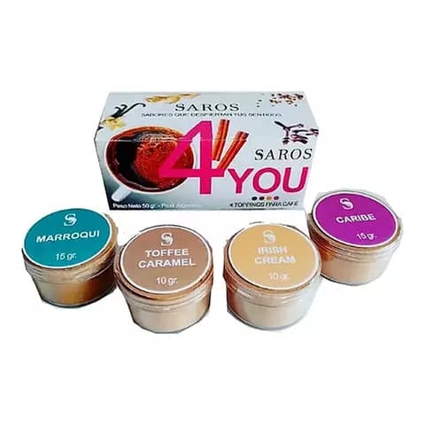Estuche Saros Seleccion De Sabores 4 Toppings Para Cafe