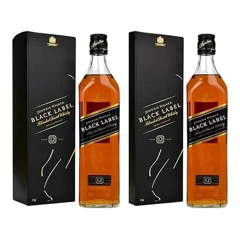 Estuche Whisky Johnnie Walker Black Label Scotch X1000cc X2