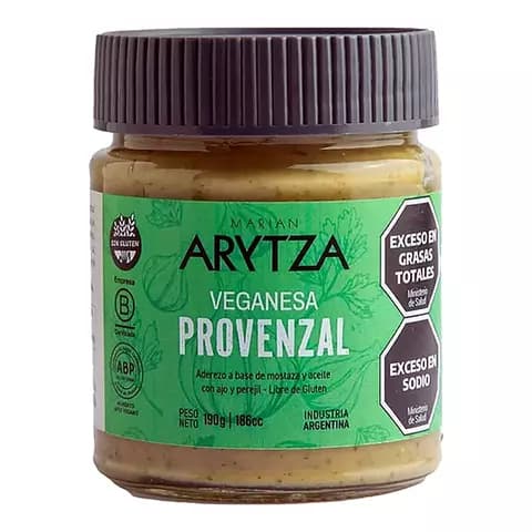 Mayonesa Vegana Provenzal Arytza X190grms Sin Tacc