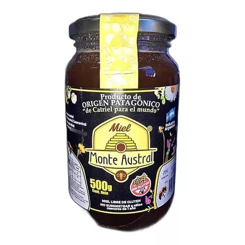 Miel Monte Austral De Abejas Frasco Vidrio x500Gr. Patagonia.