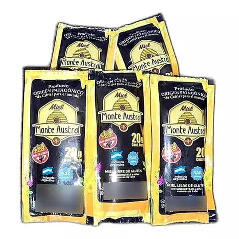 Miel Monte Austral De Abejas Sobre Indivdual 50 Uds x 20Grms