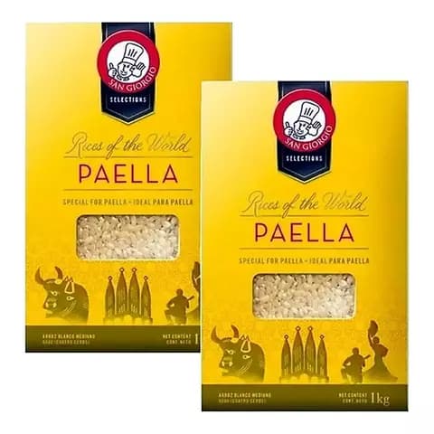 Pack 2 Paquetes Arroz Para Paella San Giorgio Envasado X1kg