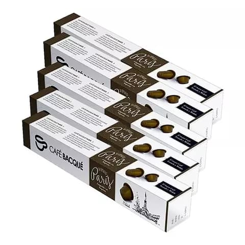 Pack 5 Cajas Cafe Capsula Nespresso Bacque Paris Medio X10u