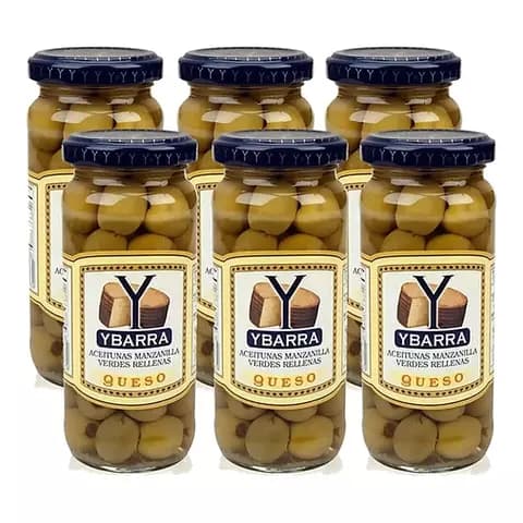 Pack 6 Aceitunas Ybarra Rellenas Con Queso 240 Gr. España