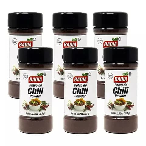 Pack 6 Badia Polvo De Chili Powder Sin Tacc Condimento Usa