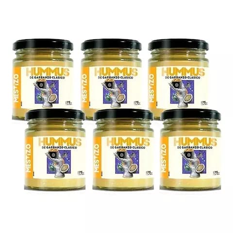 Pack 6 Hummus De Garbanzo Mestizo Clasico Sin Tacc Dips X175