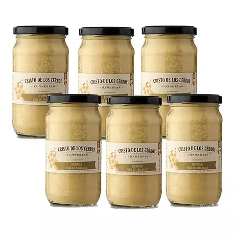 Pack 6 Hummus Pure De Garbanzos Cristo De Los Cerros X300 Gr