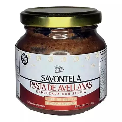 Pasta De Avellanas Savontela Savona Fit Sin Azucar Agregada x 180Grms