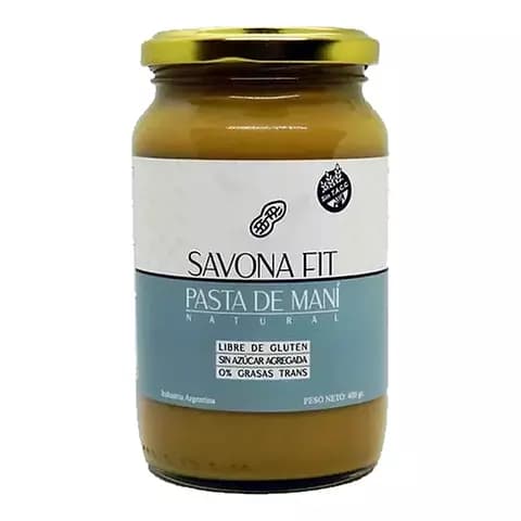 Pasta De Mani Endulzada Con Stevia Savona Fit X400gr