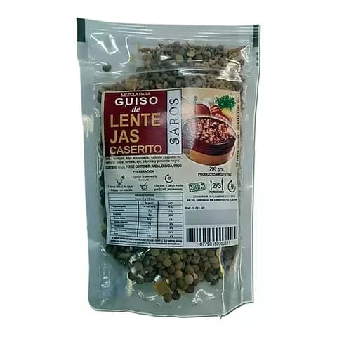 Saros Mezcla Para Guiso De Lentejas Caserito X 200grms