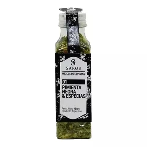 Sazonadores Naturales Saros 01 Pimienta Negra X45grms