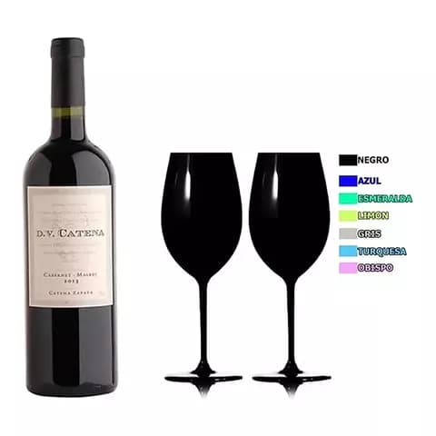 Vino Dv Catena Cabernet Malbec + 2 Copas Cristal San Carlos