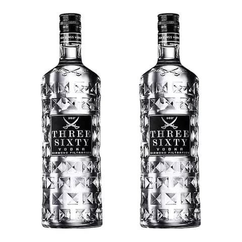 Vodka Three Sixty 360 Filtrada Botella Diamante X700cc X2u