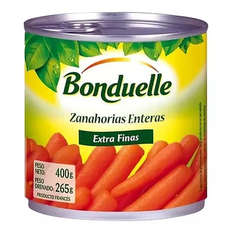 Zanahorias Enteras Bonduelle X400 Gr Origen Francia