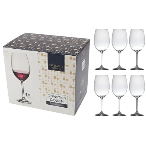 Set 6 Copas Cristal Bohemia Vino Crystalite Colibri 580 Ml