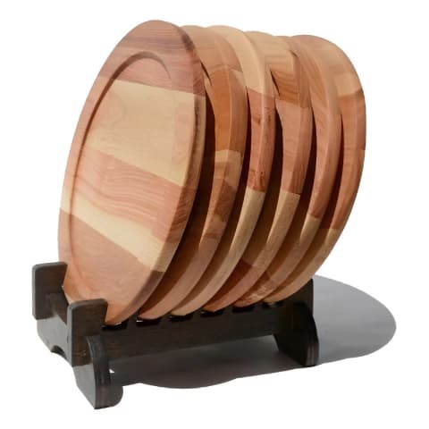 Platos De Madera Patagónica Herencia Grill 30cm X6 Unidades