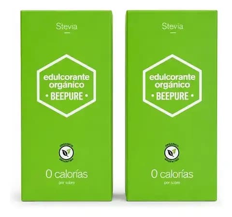 Pack 2 Edulcorante Stevia Orgánico Beepure Estuche 42 Sobres