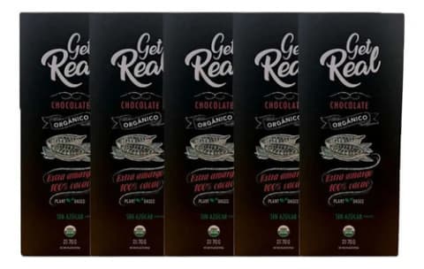 Pack 5 Chocolate Get Real Organico Sin Azucar 100% Puro X 70g