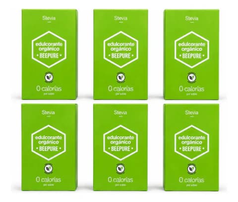 Pack 6 Edulcorante Stevia Orgánico Beepure Estuche 42 Sobres
