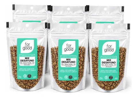 Pack 6 Bolsas Granos Mix Desayuno Forgood Paquete x 150grms