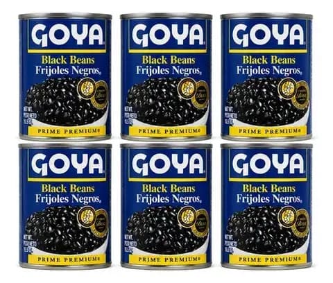 Pack 6 Frijoles Negros Goya Entero En Lata Sin Tacc 298 g Origen Usa