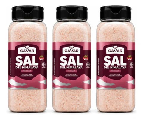 Pack 3 Sal Del Himalaya Entre Fina Gavar x 1,2Kg Gastronomico