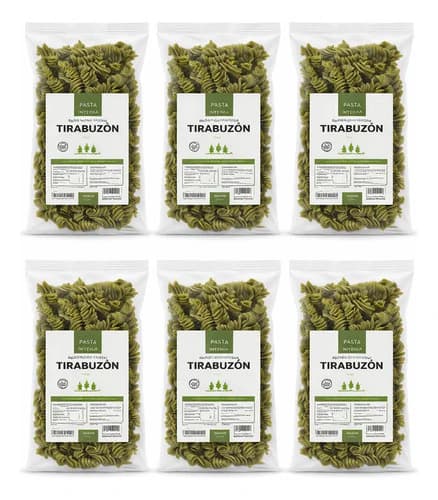 Pack 6 Pasta Integral Tirabuzón Espinaca Fincas El Paraíso X 500Gr