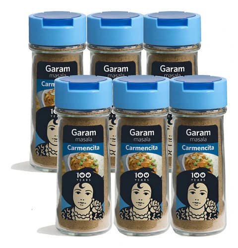 Pack 6 Especie Carmencita Garam Masale Vidrio x 47Grms España