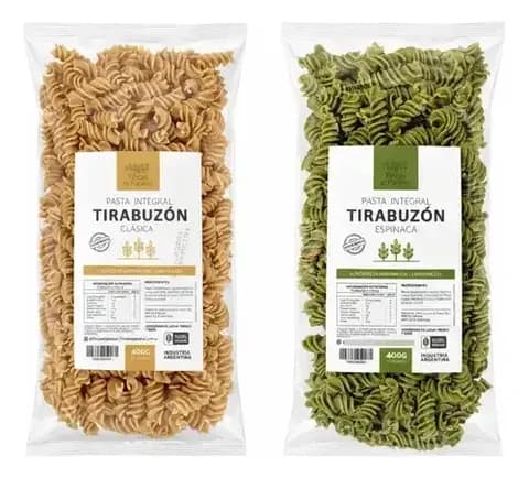 Combo 2 Pasta Integral Tirabuzón Fincas El ParaísoClasica y Espinca