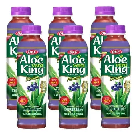 Pack 6 Bebida Aloe Vera King Okf Blueberry Arandanos x 500ml