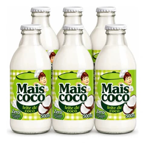 Pack 6 Leche De Coco Sin Tacc - Mais Coco Vidrio x500cc Brasil