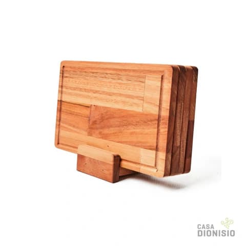 SET X 4 PLATOS RECTANGULARES DE MADERA CAPIBARA GOURMET