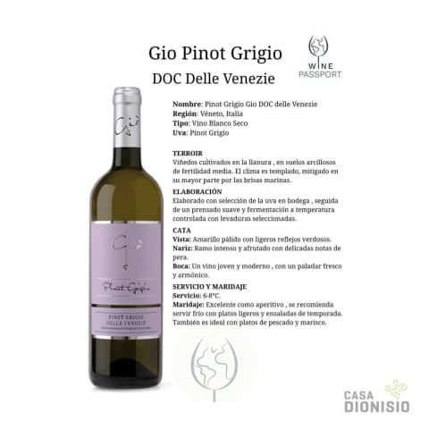 Gio Pinot Grigio DOC 2021 Delle Venezie