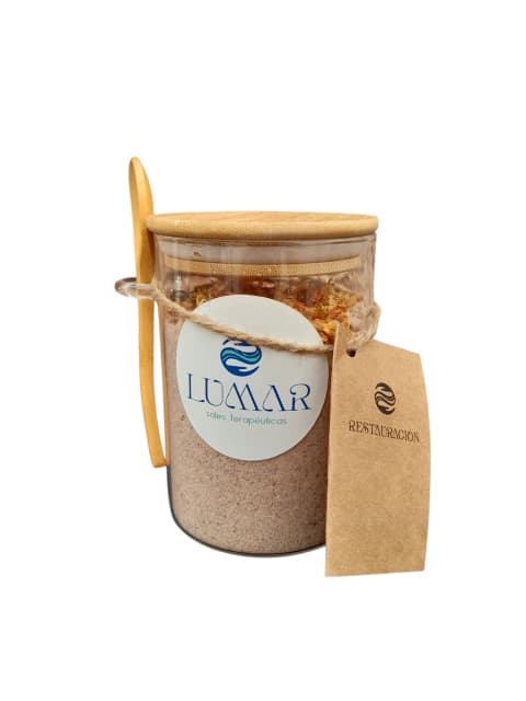 Lumar sales terapéuticas restauracion frasco tapa bambu con cuchara por 500gr